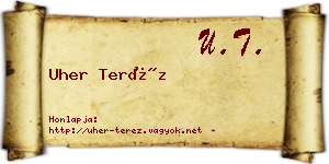 Uher Teréz névjegykártya